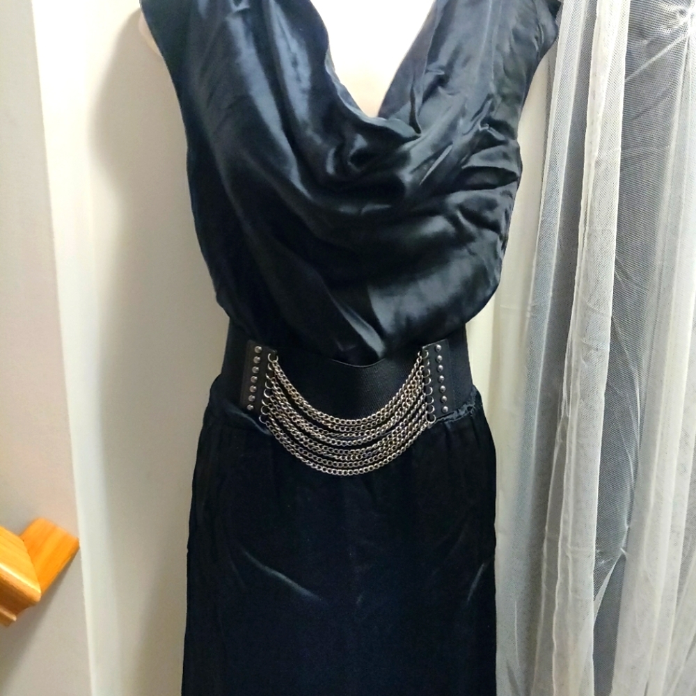 White House Black Market - Silk Black Dress or Tunic Top